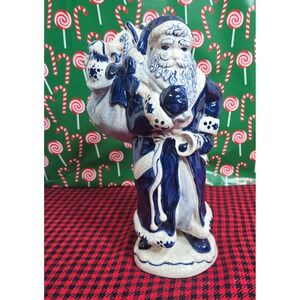 Dedham Pottery Santa Claus Ceramic Crackle Glaze Ltd. Edition Signed Rare 1st Ed